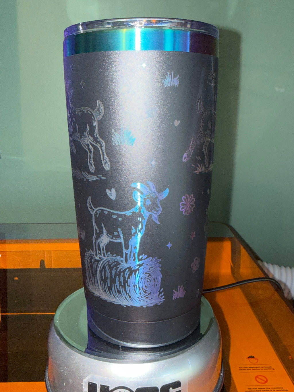 Goat Laser Engraved Tumbler