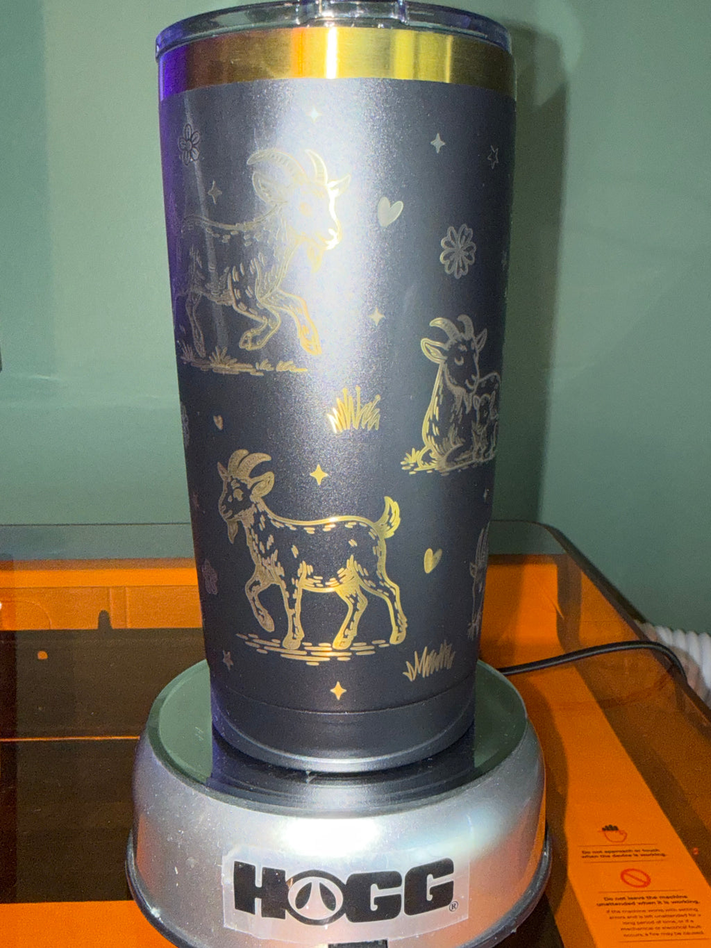Goat Laser Engraved Tumbler