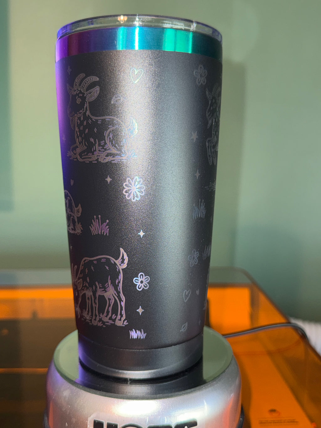Goat Laser Engraved Tumbler
