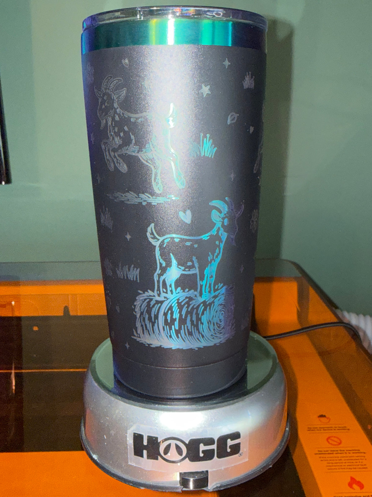 Goat Laser Engraved Tumbler