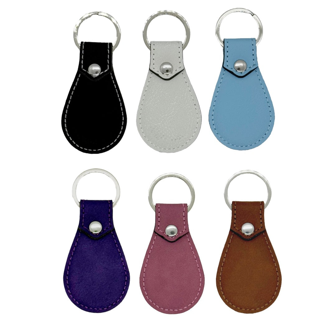 Teardrop Leather Keychain