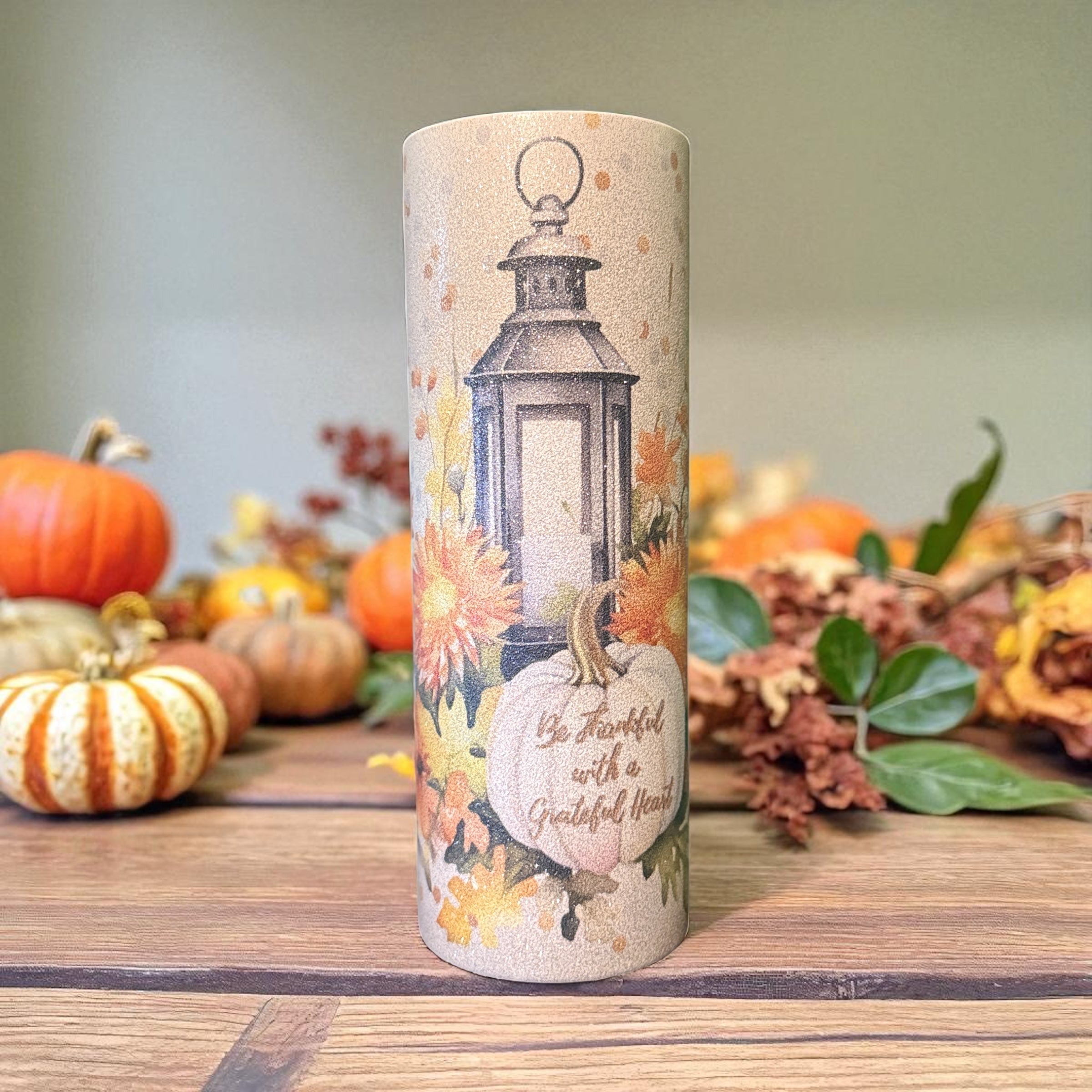 Fall Tumbler ( Be Thankful with a Grateful Heart )