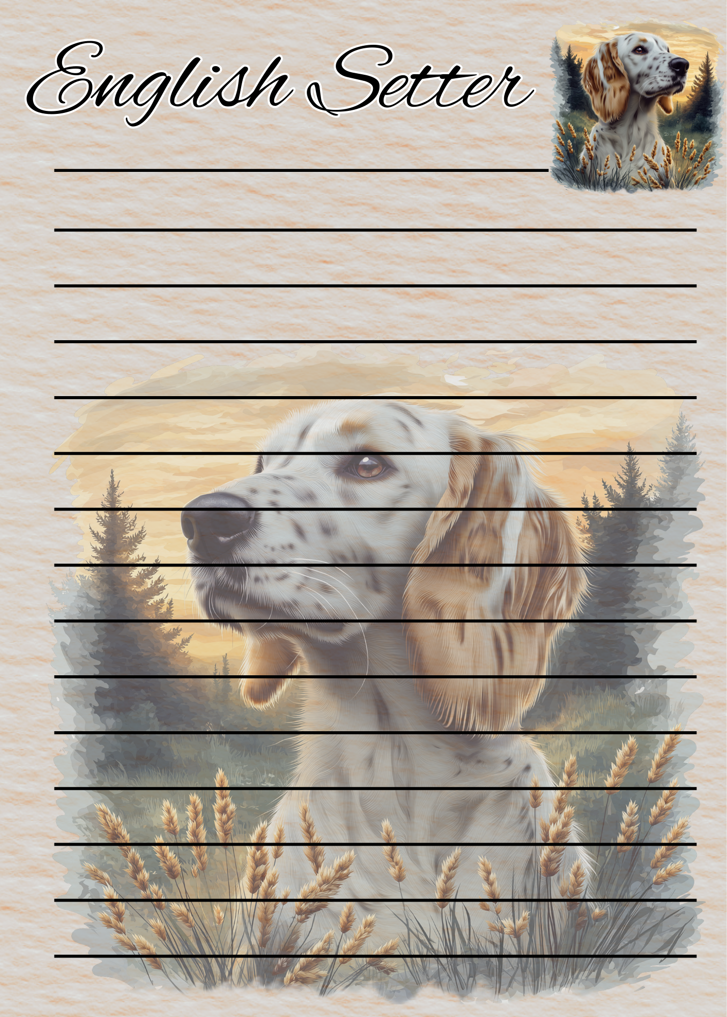English Setter NotePad